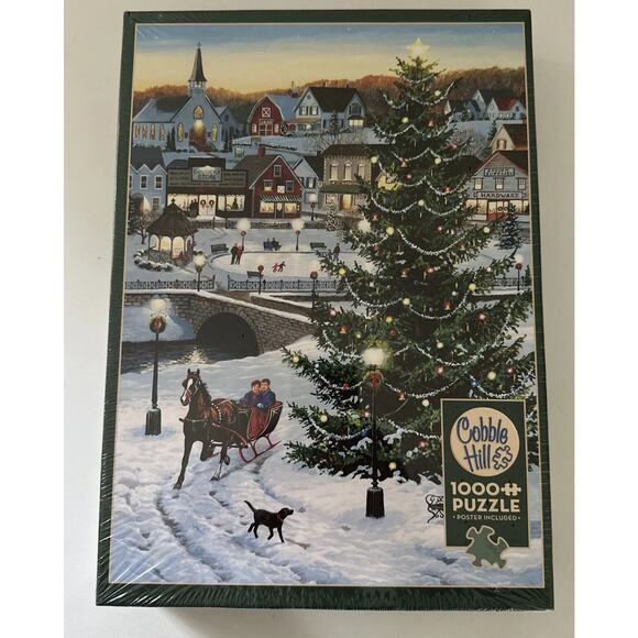 Cobble Hill Christmas Village Tree Puzzle 1000 Pieces New Sealed - Picture 1 of 3
